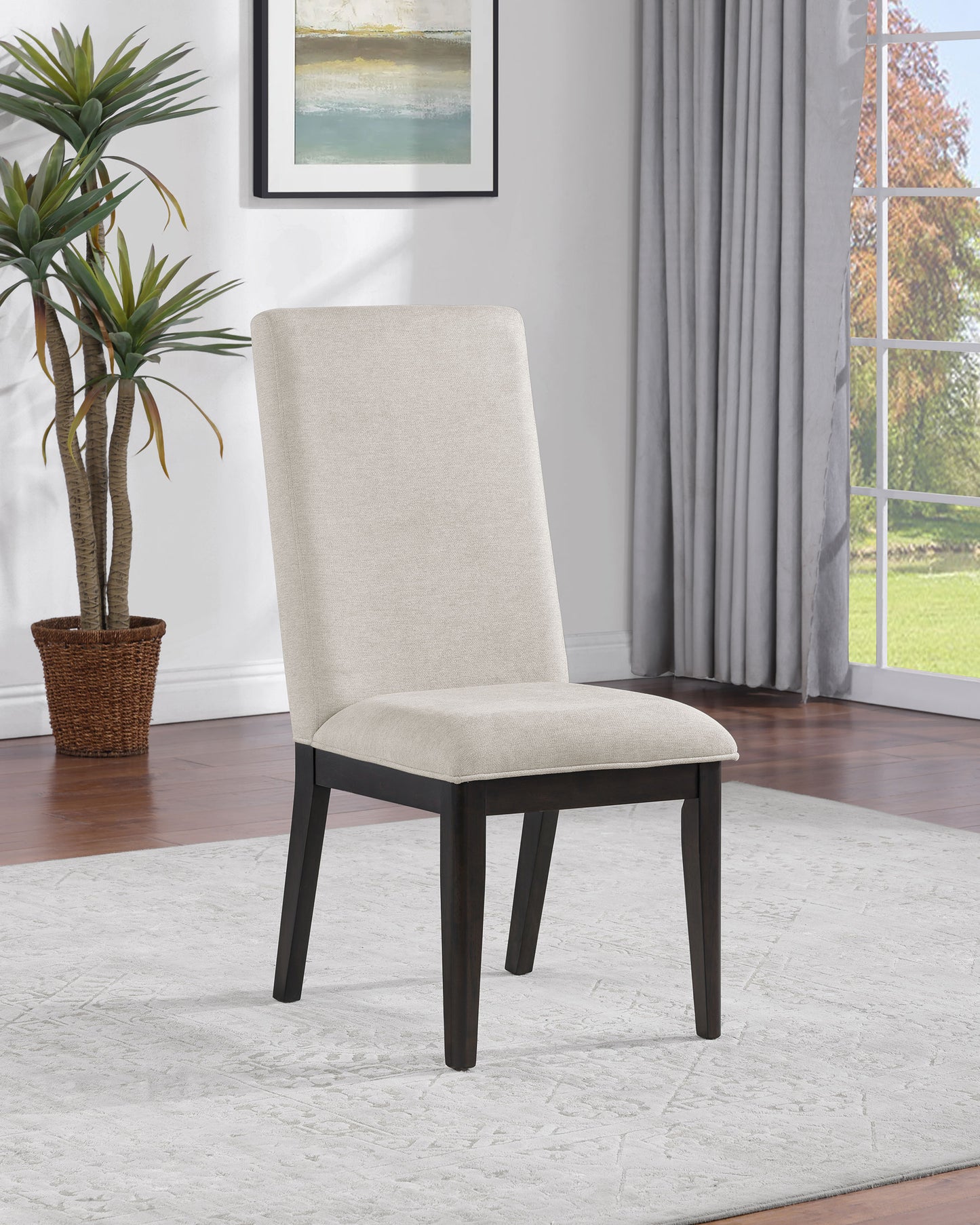 ashford upholstered dining side chair cream (set of 2)cream