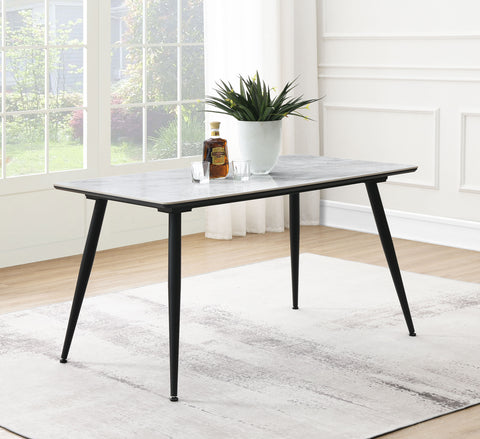Samantha Rectangular 55-inch Ceramic Top Dining Table GreyGrey Marble