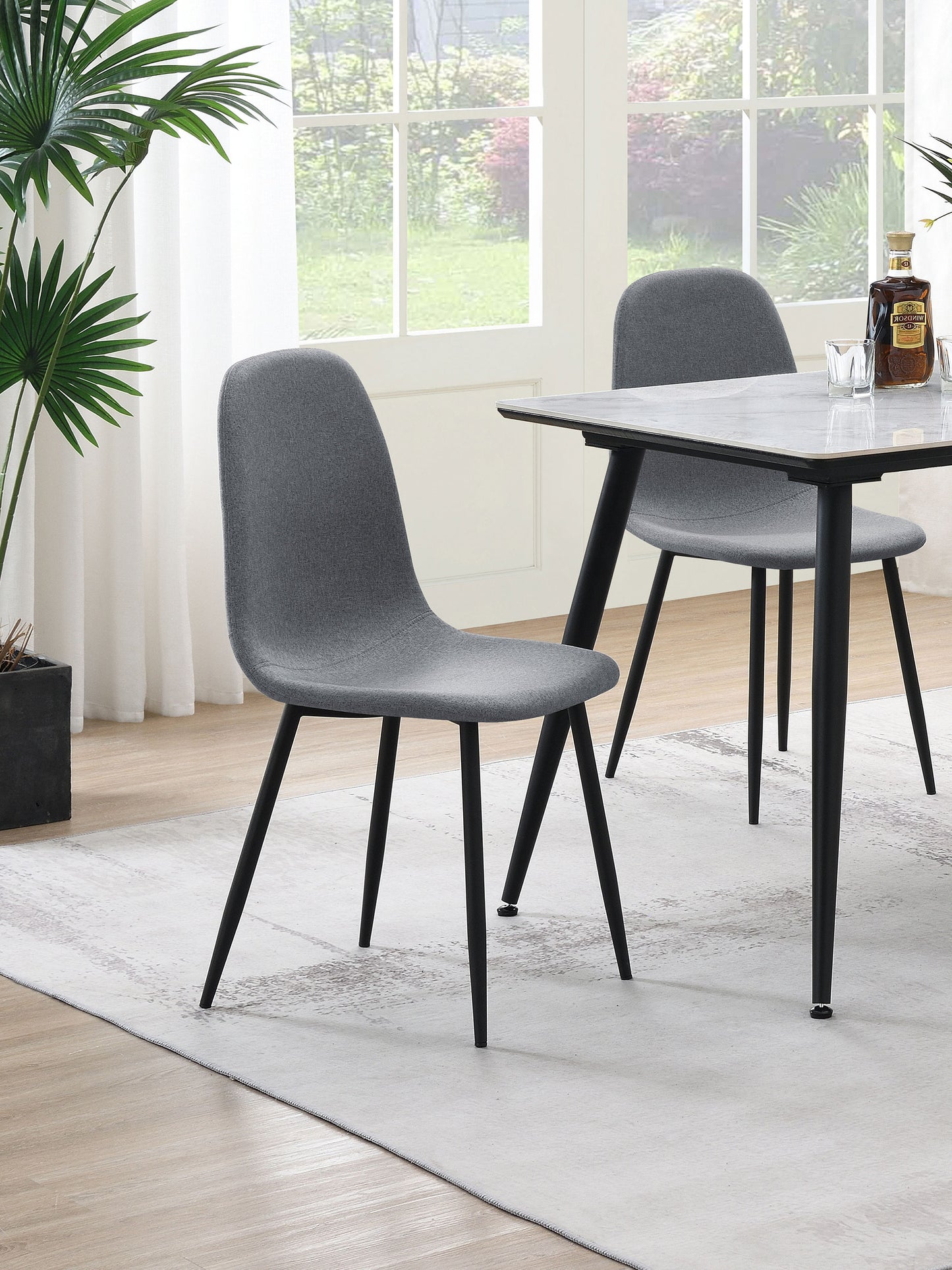 stonenesse upholstered dining side chair grey (set of 4)