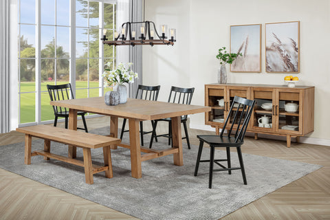 Shirley 6-piece Extension Leaf Dining Set Brown and Black
