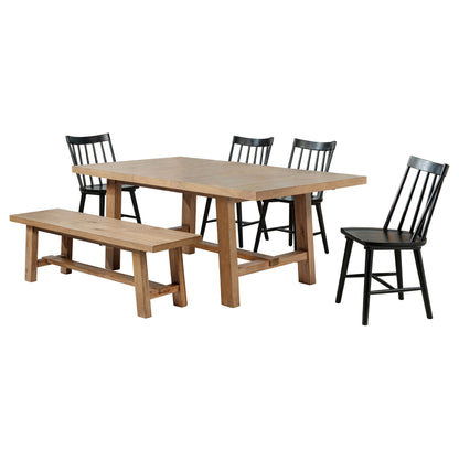 Shirley 6-piece Extension Leaf Dining Set Brown and Black