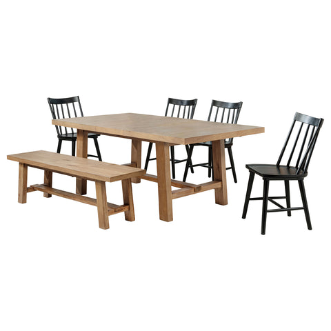 Shirley 6-piece Extension Leaf Dining Set Brown and Black
