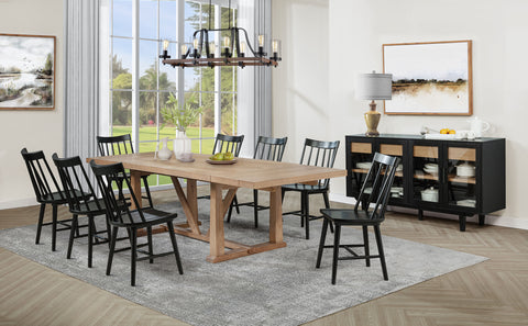 Shirley 10-piece Extension Leaf Dining Set Natural Brown
