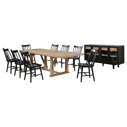 Shirley 10-piece Extension Leaf Dining Set Natural Brown