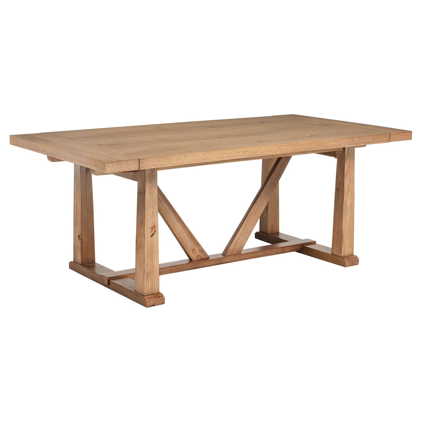 shirley 106-inch extension leaf dining table natural brown