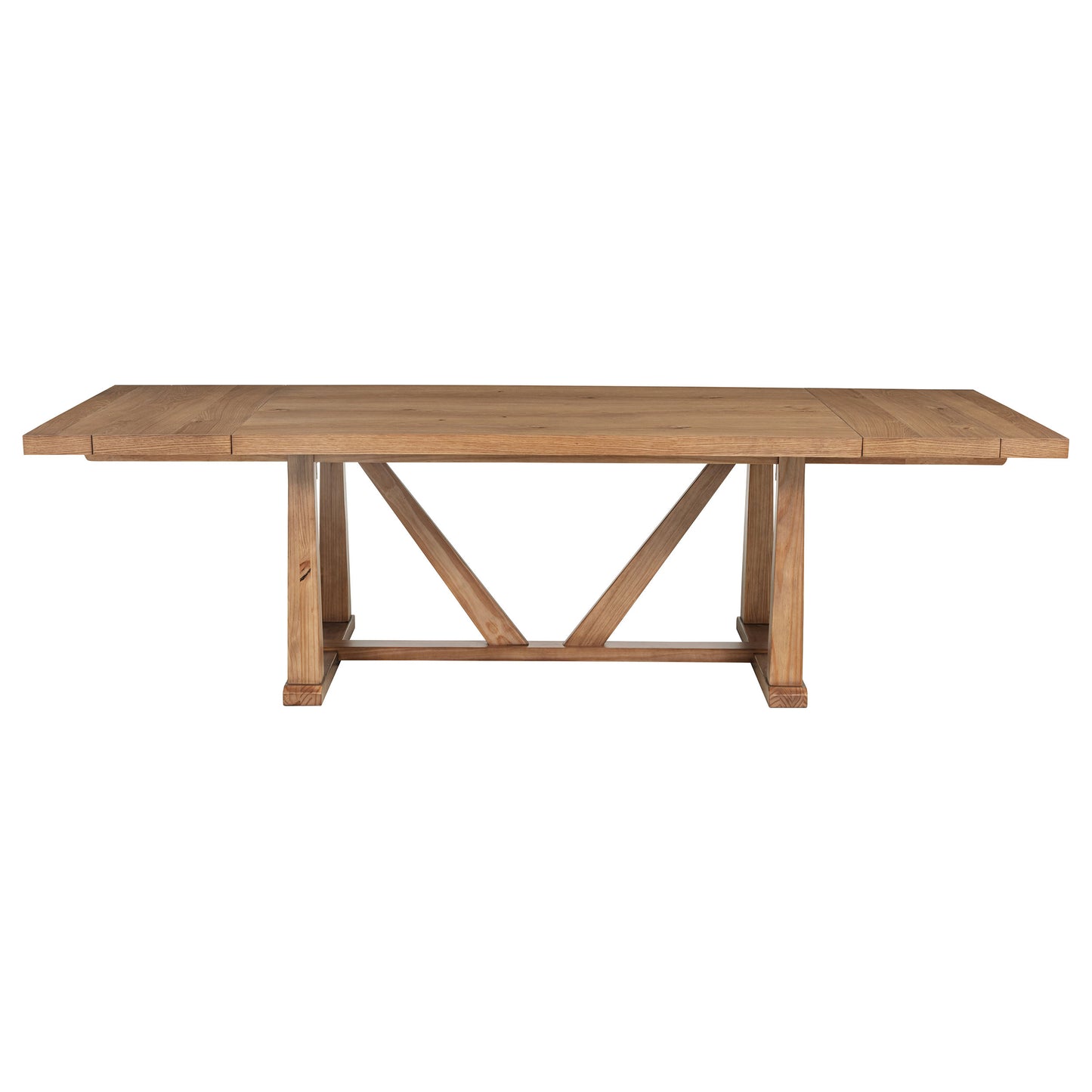 shirley 106-inch extension leaf dining table natural brown