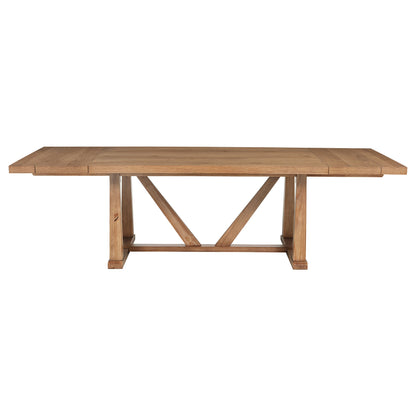 Shirley 106-inch Extension Leaf Dining Table Natural Brown