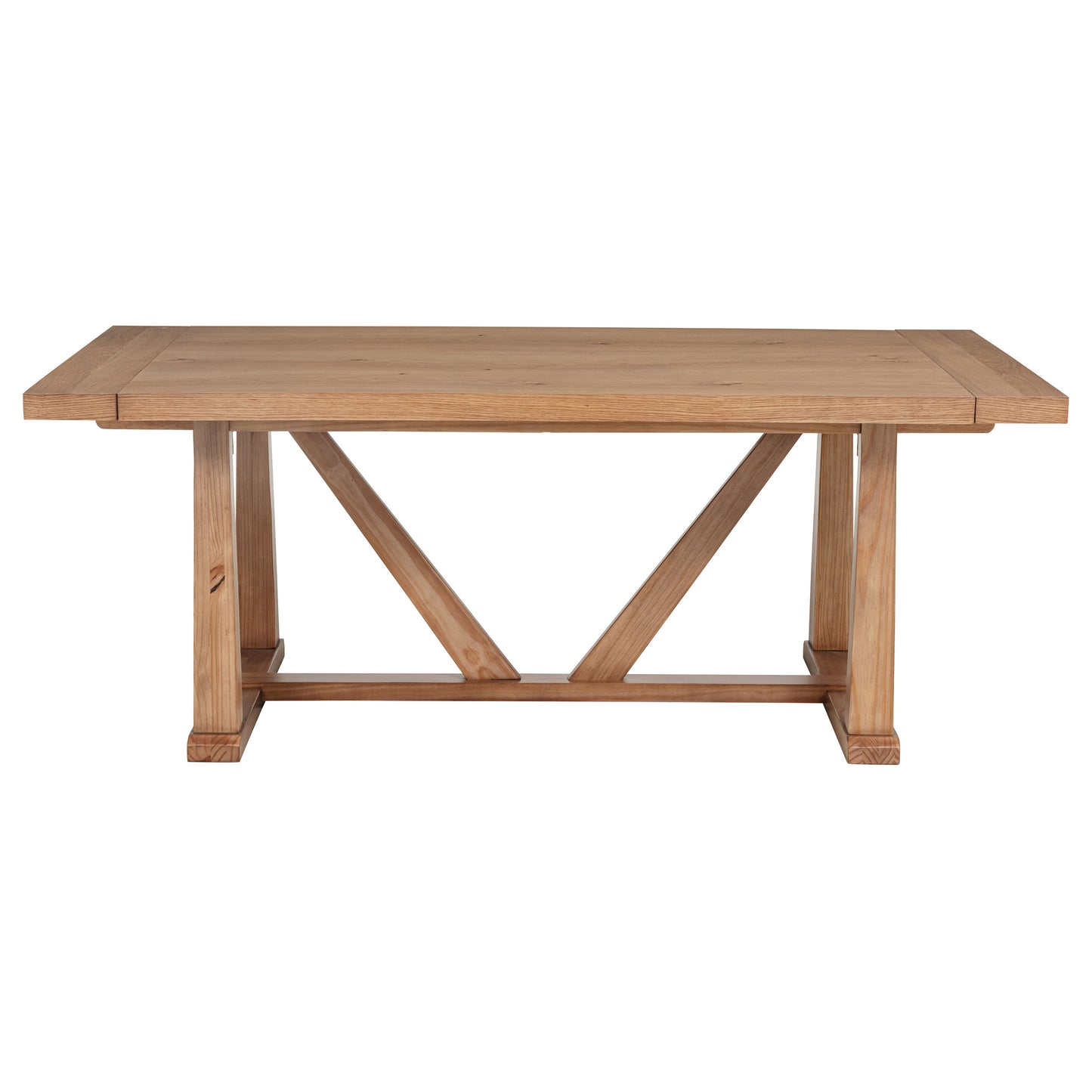 shirley 106-inch extension leaf dining table natural brown
