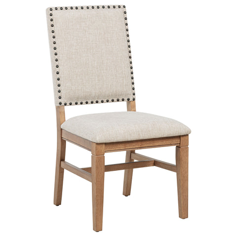 Shirley Upholstered Dining Side Chair Beige (Set of 2)