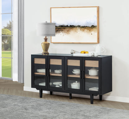 Shirley 4-door Sideboard Server with Dual Drawers Black