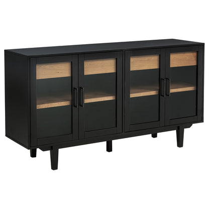 Shirley 4-door Sideboard Server with Dual Drawers Black