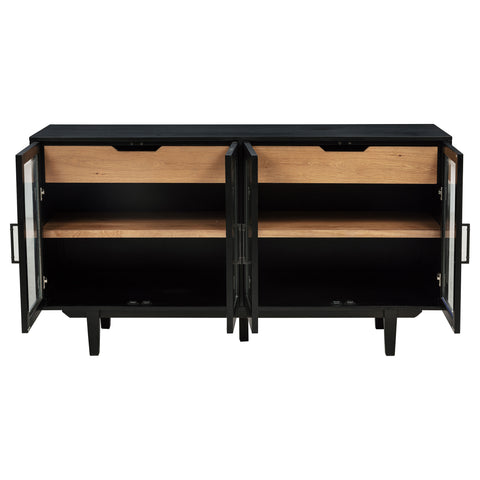Shirley 4-door Sideboard Server with Dual Drawers Black