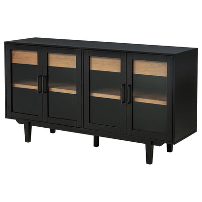 Shirley 4-door Sideboard Server with Dual Drawers Black