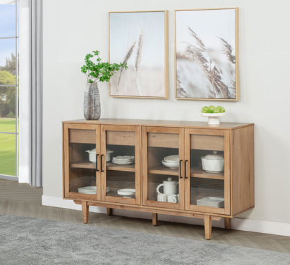 Shirley 4-door Sideboard Server with Dual Drawers Natural