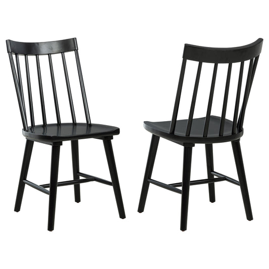 Shirley Solid Wood Dining Side Chair Black (Set of 2)