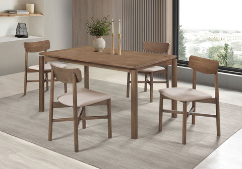 Storey 5-piece 59-inch Wood Dining Set Natural WalnutNatural Walnut
