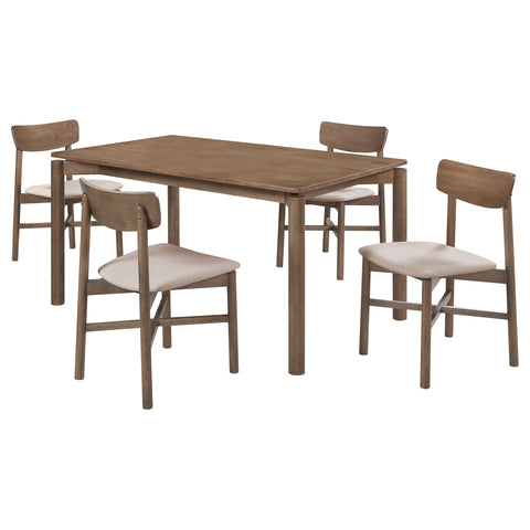 Storey 5-piece 59-inch Wood Dining Set Natural WalnutNatural Walnut