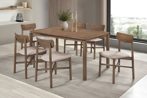 Storey 7-piece 59-inch Wood Dining Set Natural WalnutNatural Walnut