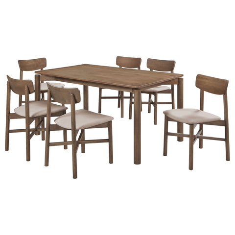 Storey 7-piece 59-inch Wood Dining Set Natural WalnutNatural Walnut