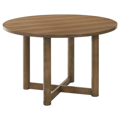 Dennis 5-piece 46-inch Round Wood Dining Table Set WalnutWalnut