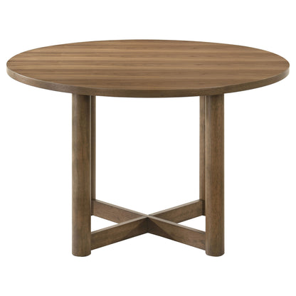 Dennis 5-piece 46-inch Round Wood Dining Table Set WalnutWalnut