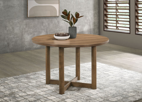 Dennis 46-inch Round Wood Dining Table WalnutWalnut
