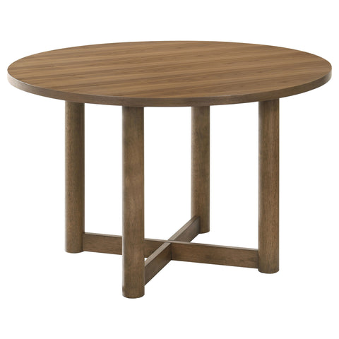Dennis 46-inch Round Wood Dining Table WalnutWalnut
