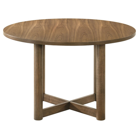 Dennis 46-inch Round Wood Dining Table WalnutWalnut