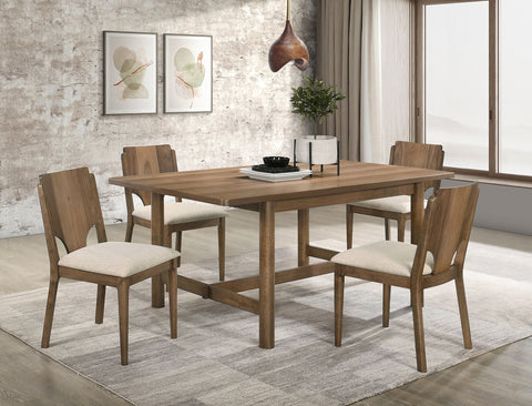 Dennis 5-piece 71-inch Rectangular Dining Table Set WalnutWalnut