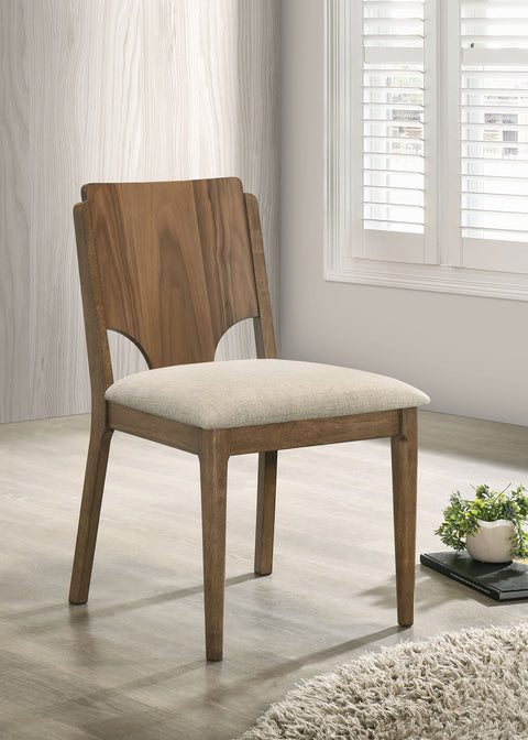 Dennis Dining Chair Upholstered Seat Walnut (Set of 2)Walnut