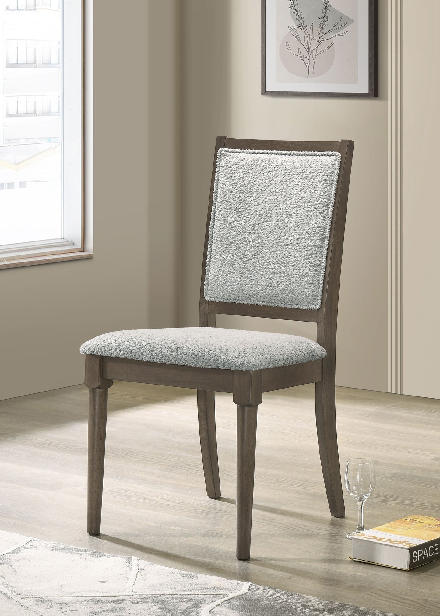 ackland upholstered dining side chair dark brown (set of 2)dark brown