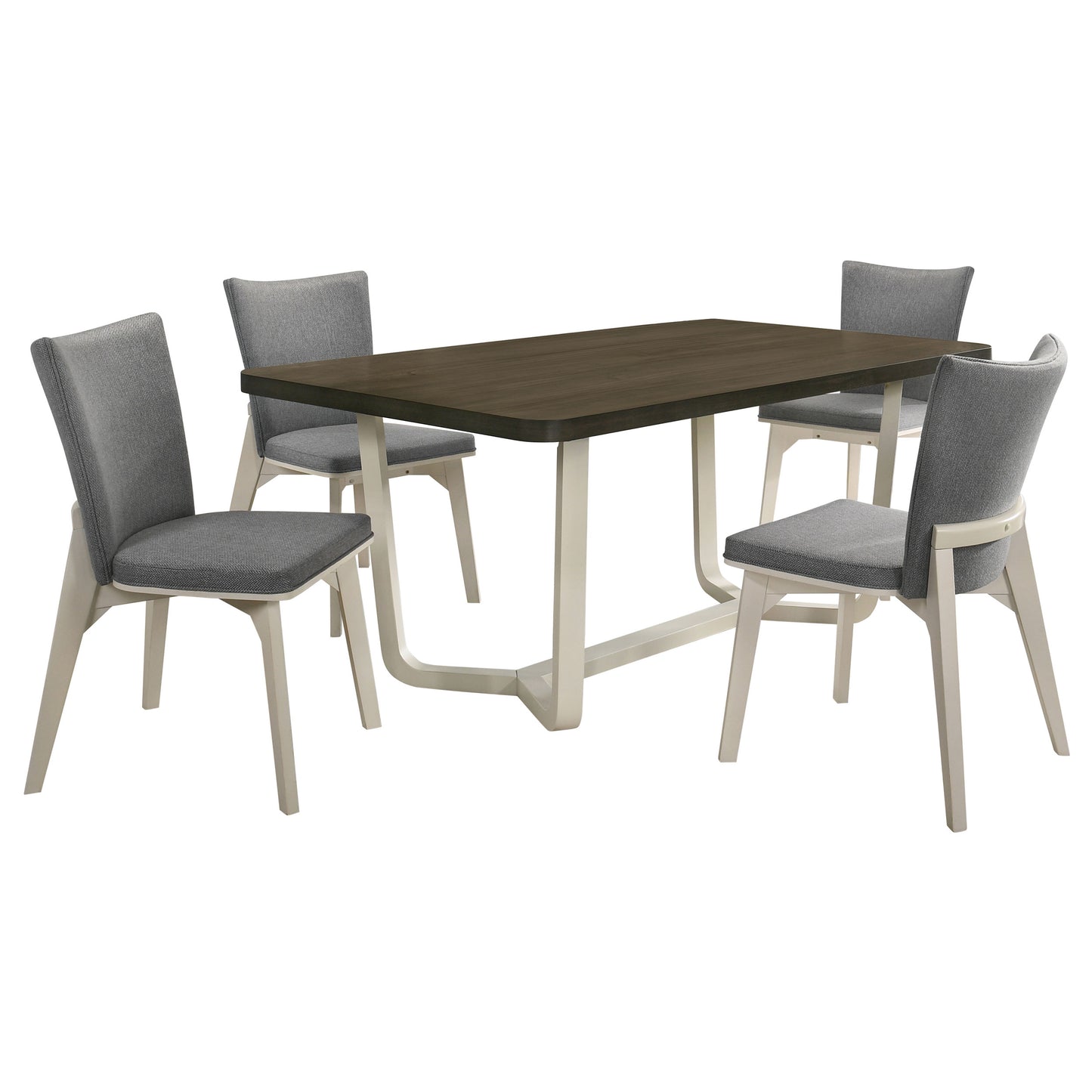 barrand 5-piece 71-inch rectangular dining set greyish browngrey / distressed white