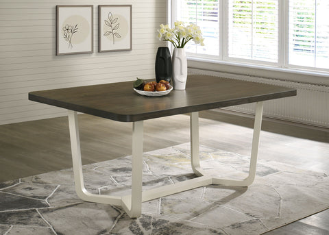 Barrand 71-inch Rectangular Wood Dining Table Greyish BrownGreyish Brown / Distressed White