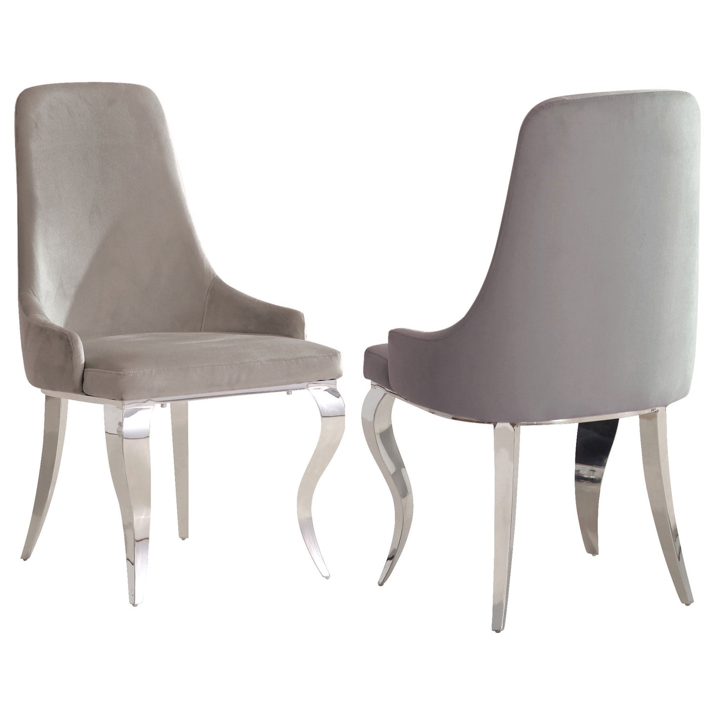 bellaire velvet upholstered dining side chair grey (set of 2)grey