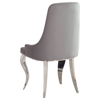 Bellaire Velvet Upholstered Dining Side Chair Grey (Set of 2)Grey