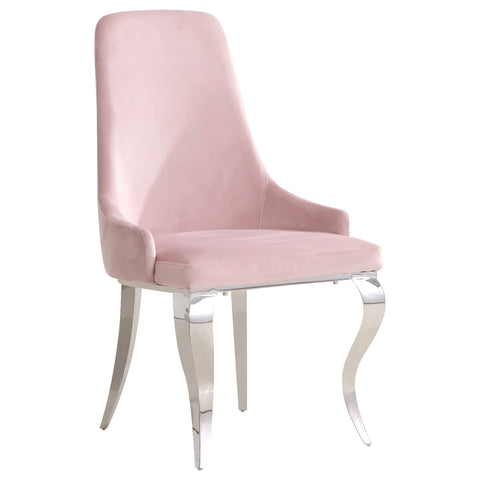 Bellaire Velvet Upholstered Dining Side Chair Pink (Set of 2)Light Pink