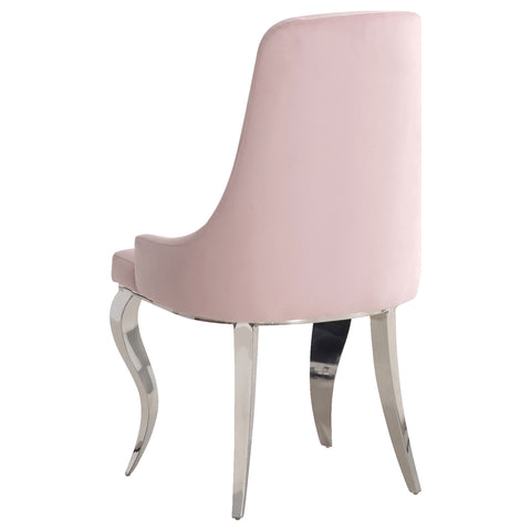 Bellaire Velvet Upholstered Dining Side Chair Pink (Set of 2)Light Pink