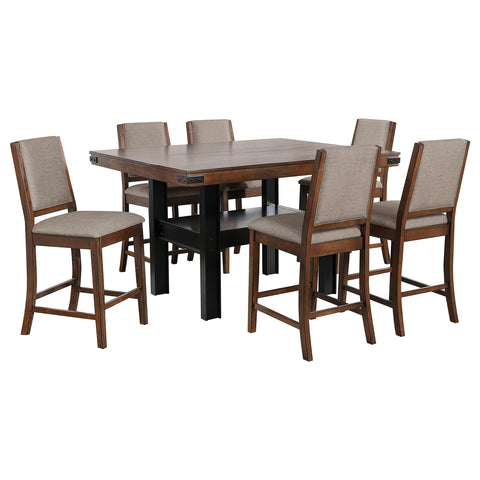 Mayfield 7-piece Counter Height Dining Set Mango OakMango Oak / Black