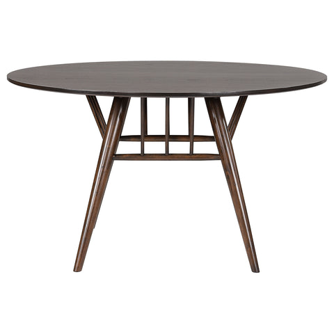 Cosmo 5-piece Round 53-inch Dining Table Set Dark WalnutDark Walnut / Wheat
