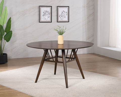 Cosmo Round 53-inch Wood Dining Table Dark WalnutDark Walnut