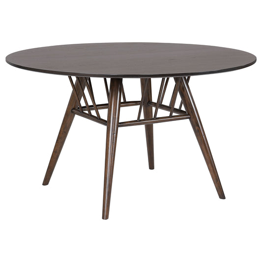 Rhea Round 53-inch Wood Dining Table Dark Walnut