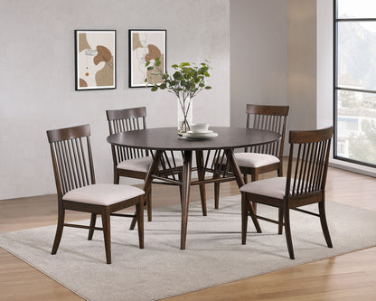 Rhea Wood Dining Side Chair Dark Walnut (Set of 2)