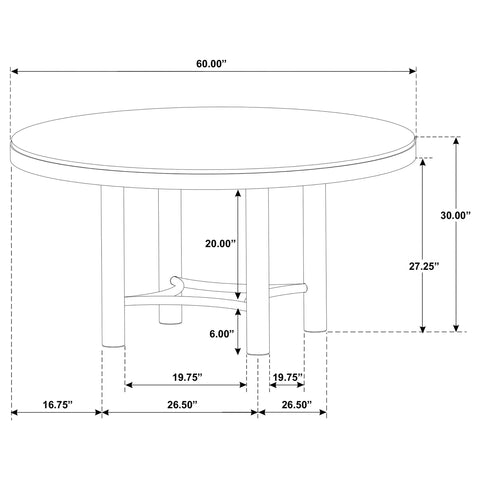 Tilbury 7-piece Round Dining Table Set Sand Wash and Black
