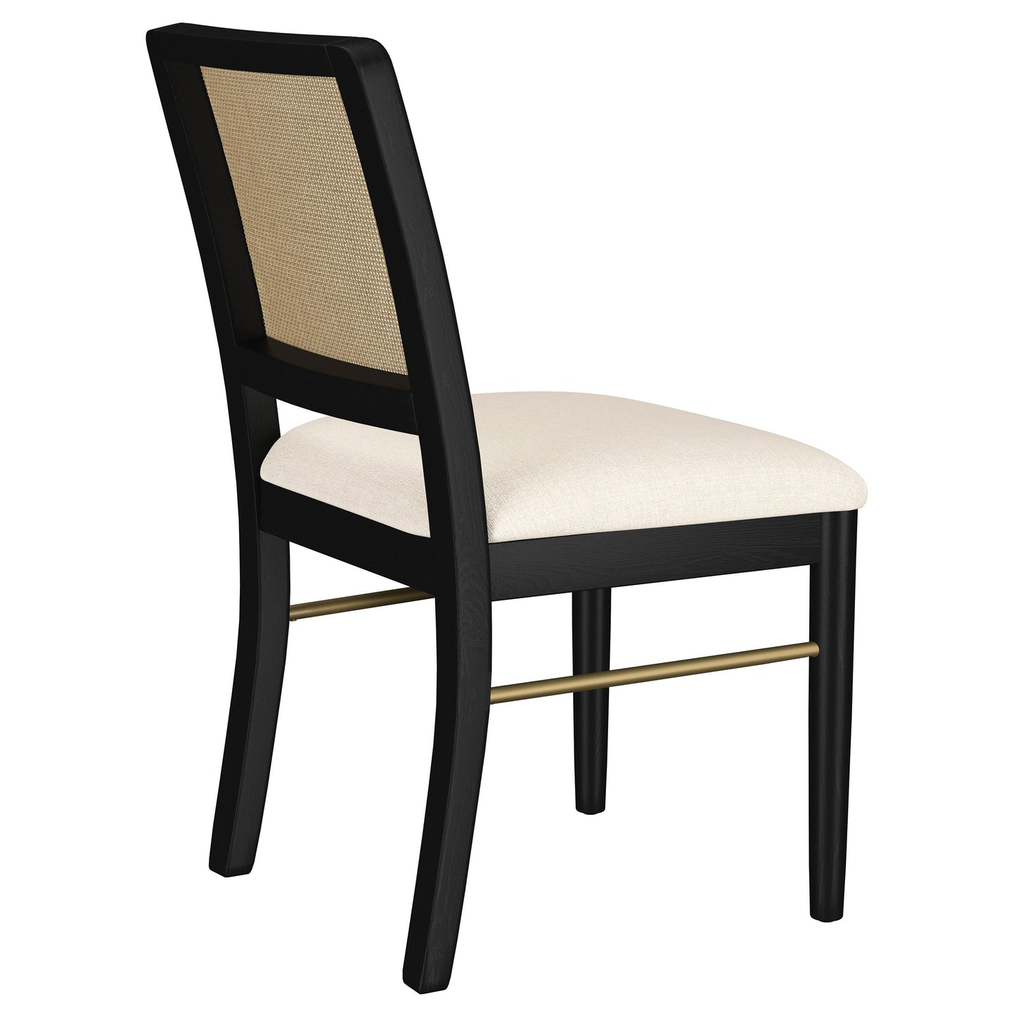 linnea rattan cane dining side chair black (set of 2)