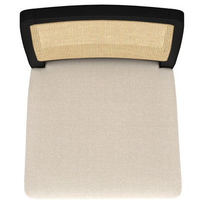 Linnea Rattan Cane Dining Side Chair Black (Set of 2)