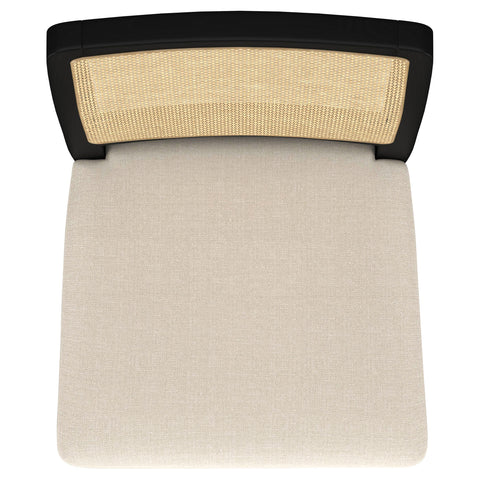 Linnea Rattan Cane Dining Side Chair Black (Set of 2)