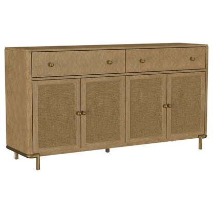 Linnea 2-drawer Cane Door Dining Sideboard Server Sand Wash