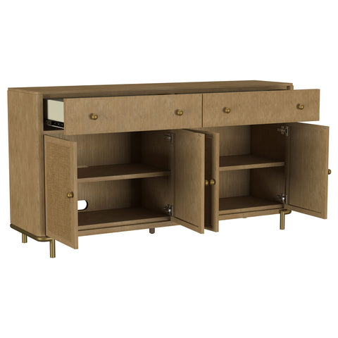 Linnea 2-drawer Cane Door Dining Sideboard Server Sand Wash