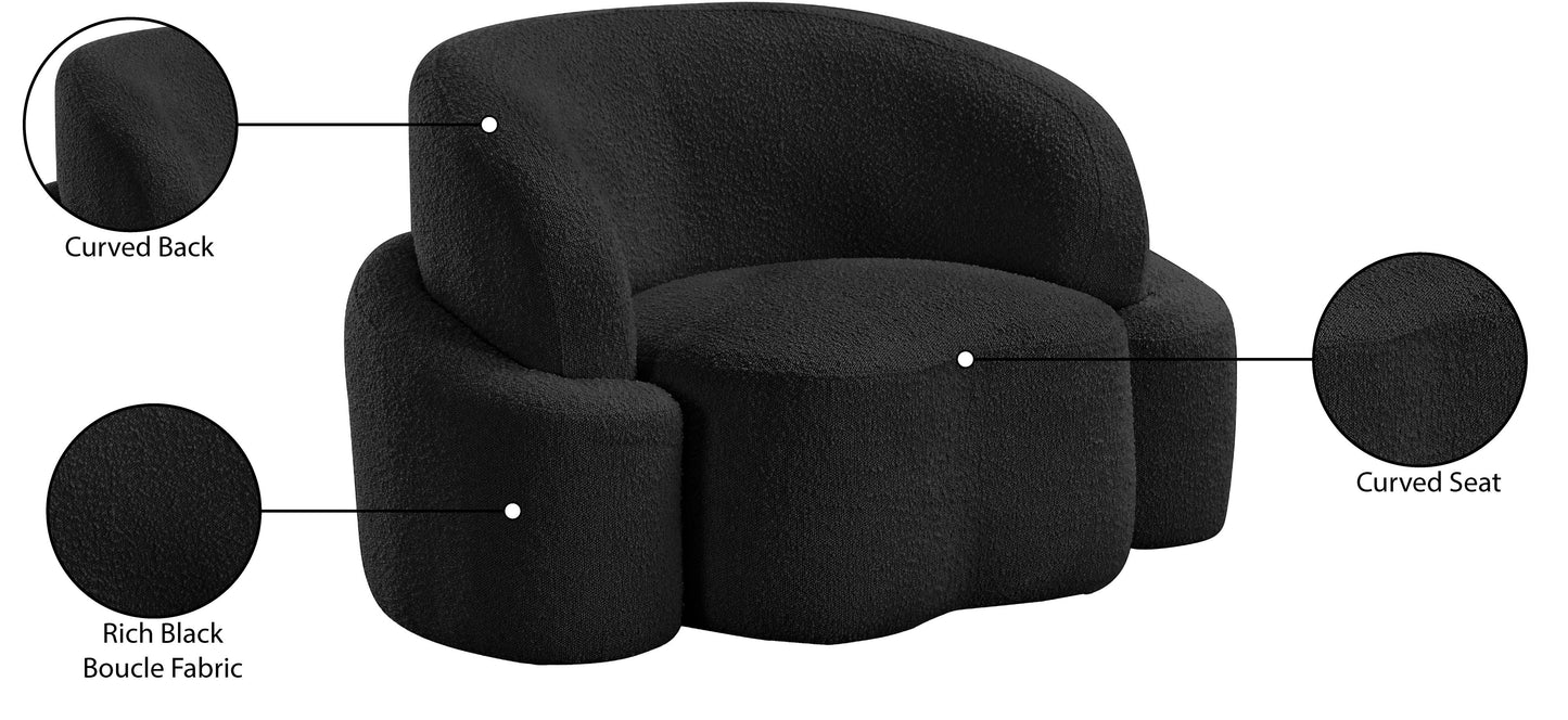 vance black boucle fabric chair c