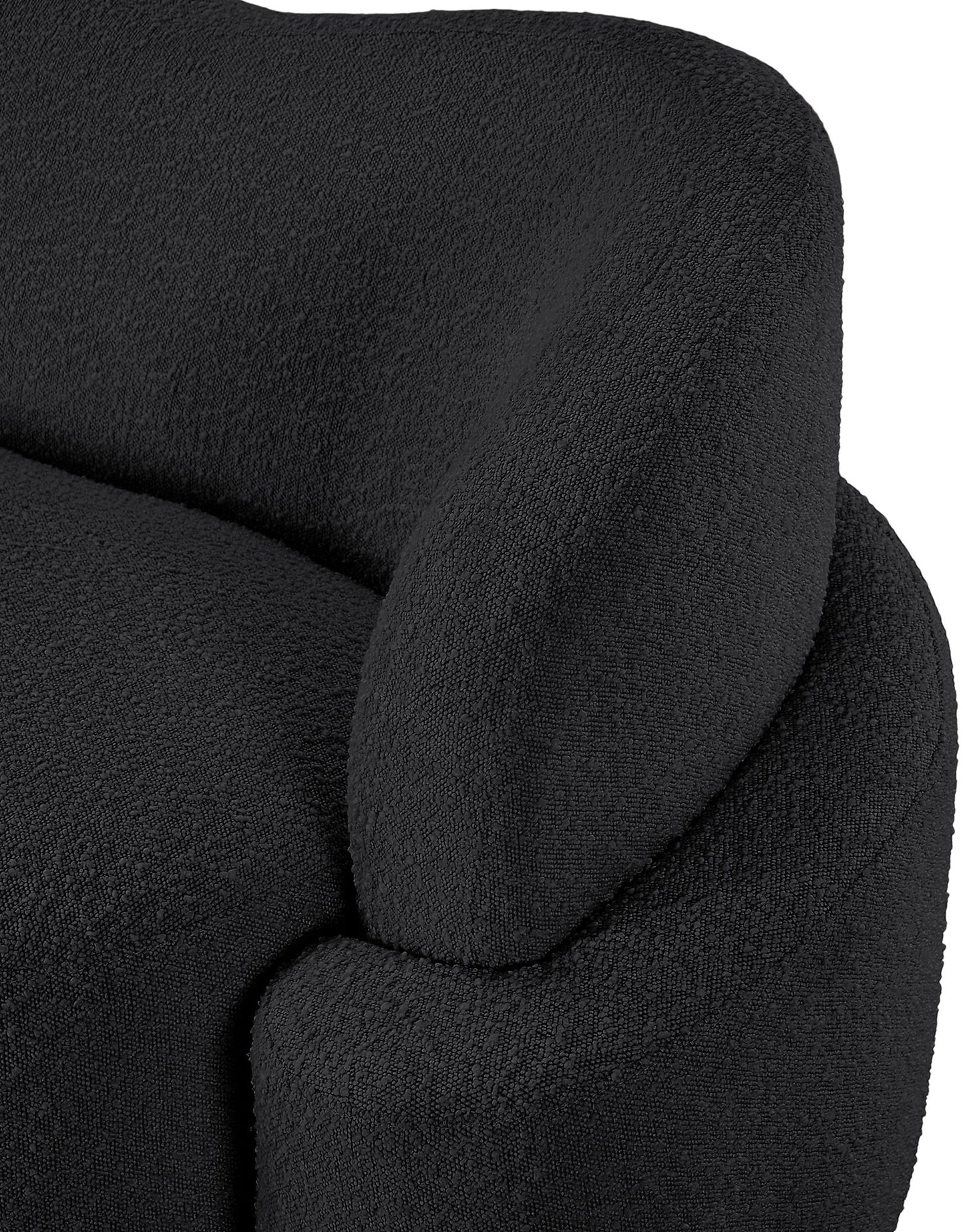 vance black boucle fabric chair c